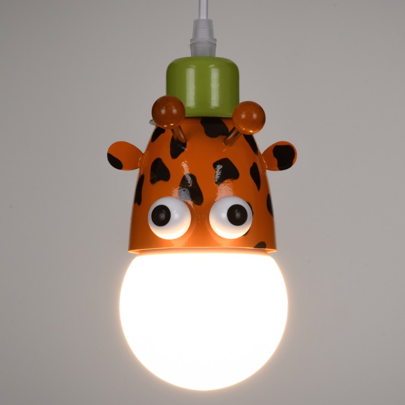 GLOBOSTAR® GIRAFFE 00638 Παιδικό Κρεμαστό Φωτιστικό Οροφής με Ντουί 1 x E27 AC 220-240V IP20 - Πολύχρωμο - Μ12 x Π10.5 x Υ13.5cm