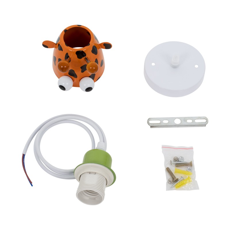 GLOBOSTAR® GIRAFFE 00638 Παιδικό Κρεμαστό Φωτιστικό Οροφής με Ντουί 1 x E27 AC 220-240V IP20 - Πολύχρωμο - Μ12 x Π10.5 x Υ13.5cm