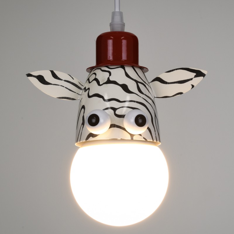 GLOBOSTAR® ZEBRA 00639 Παιδικό Κρεμαστό Φωτιστικό Οροφής με Ντουί 1 x E27 AC 220-240V IP20 - Πολύχρωμο - Μ19 x Π10.5 x Υ13.5cm