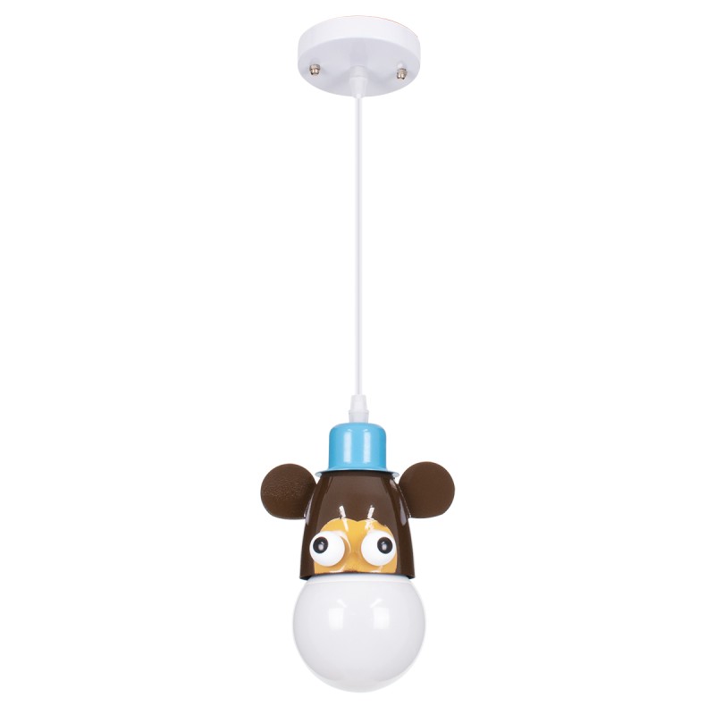 GLOBOSTAR® MONKEY 00640 Παιδικό Κρεμαστό Φωτιστικό Οροφής με Ντουί 1 x E27 AC 220-240V IP20 - Πολύχρωμο - Μ14.5 x Π10.5 x Υ13.5cm
