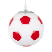 GLOBOSTAR® FOOTBALL 00642 Παιδικό Κρεμαστό Φωτιστικό Οροφής με Ντουί 1 x E27 AC 220-240V IP20 - Λευκό & Κόκκινο - Μ15 x Π15 x Y18cm