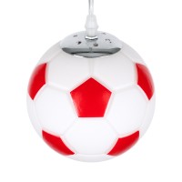 GLOBOSTAR® FOOTBALL 00642 Παιδικό Κρεμαστό Φωτιστικό Οροφής με Ντουί 1 x E27 AC 220-240V IP20 - Λευκό & Κόκκινο - Μ15 x Π15 x Y18cm