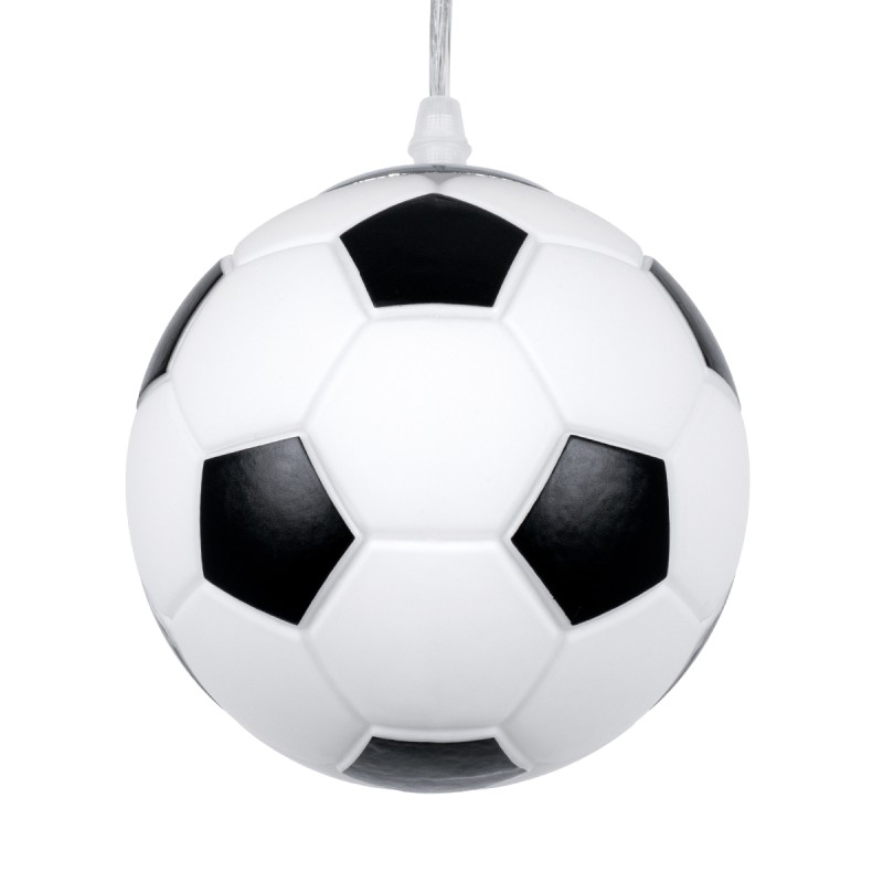 GLOBOSTAR® FOOTBALL 00643 Παιδικό Κρεμαστό Φωτιστικό Οροφής με Ντουί 1 x E27 AC 220-240V IP20 - Λευκό & Μαύρο - Μ15 x Π15 x Y18cm