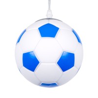 GLOBOSTAR® FOOTBALL 00644 Παιδικό Κρεμαστό Φωτιστικό Οροφής με Ντουί 1 x E27 AC 220-240V IP20 - Λευκό & Μπλε - Μ15 x Π15 x Y18cm