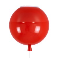 GLOBOSTAR® BALLOON 00652 Παιδικό Φωτιστικό Οροφής με Ντουί 1 x E27 AC 220-240V IP20 - Κόκκινο - Μ30 x Π30 x Υ33cm