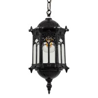 GLOBOSTAR® DARCY 00655 Vintage Κρεμαστό Φωτιστικό Οροφής με Ντουί 1 x E27 AC 220-240V IP20 - Μαύρο - Μ15.5 x Π15.5 x Υ32.5cm