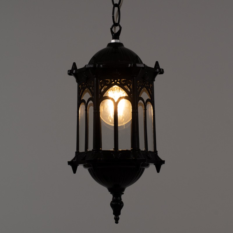 GLOBOSTAR® DARCY 00655 Vintage Κρεμαστό Φωτιστικό Οροφής με Ντουί 1 x E27 AC 220-240V IP20 - Μαύρο - Μ15.5 x Π15.5 x Υ32.5cm