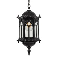 GLOBOSTAR® DARCY 00655 Vintage Κρεμαστό Φωτιστικό Οροφής με Ντουί 1 x E27 AC 220-240V IP20 - Μαύρο - Μ15.5 x Π15.5 x Υ32.5cm