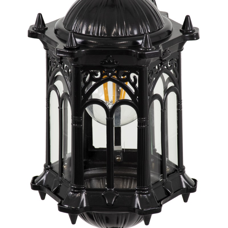 GLOBOSTAR® DARCY 00655 Vintage Κρεμαστό Φωτιστικό Οροφής με Ντουί 1 x E27 AC 220-240V IP20 - Μαύρο - Μ15.5 x Π15.5 x Υ32.5cm