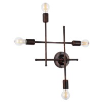 GLOBOSTAR® PIPING 00662 Vintage Φωτιστικό Τοίχου - Απλίκα με Ντουί 4 x E27 AC 220-240V IP20 - Χάλκινο - Μ40 x Π9 x Υ52cm