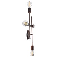 GLOBOSTAR® PIPING 00662 Vintage Φωτιστικό Τοίχου - Απλίκα με Ντουί 4 x E27 AC 220-240V IP20 - Χάλκινο - Μ40 x Π9 x Υ52cm
