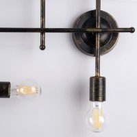 GLOBOSTAR® PIPING 00666 Vintage Φωτιστικό Τοίχου - Απλίκα με Ντουί 6 x E27 AC 220-240V IP20 - Μπρούτζινο - Μ66 x Π9.5 x Υ49cm