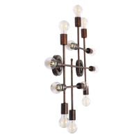 GLOBOSTAR® PIPING 00668-1 Vintage Φωτιστικό Οροφής με Ντουί 12 x E27 AC 220-240V IP20 - Χάλκινο - Μ78.5 x Π9.5 x Υ64cm