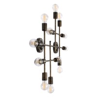 GLOBOSTAR® PIPING 00669-1 Vintage Φωτιστικό Οροφής με Ντουί 12 x E27 AC 220-240V IP20 - Μπρούτζινο - Μ78.5 x Π9.5 x Υ64cm