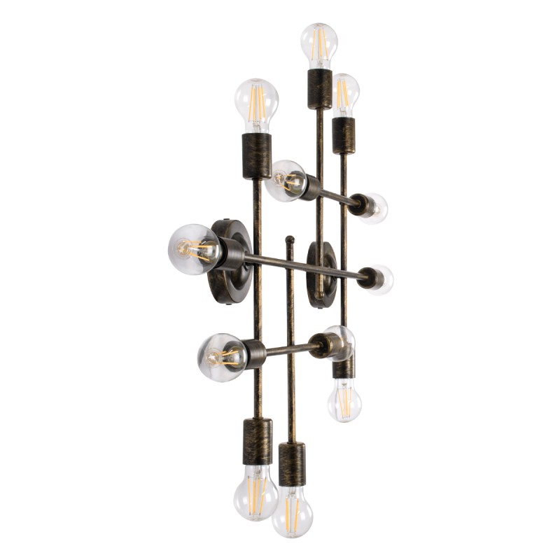 GLOBOSTAR® PIPING 00669-1 Vintage Φωτιστικό Οροφής με Ντουί 12 x E27 AC 220-240V IP20 - Μπρούτζινο - Μ78.5 x Π9.5 x Υ64cm