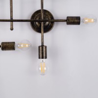 GLOBOSTAR® PIPING 00669-1 Vintage Φωτιστικό Οροφής με Ντουί 12 x E27 AC 220-240V IP20 - Μπρούτζινο - Μ78.5 x Π9.5 x Υ64cm