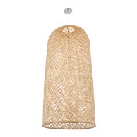 GLOBOSTAR® CALERO 00671 Boho Κρεμαστό Φωτιστικό Οροφής με Ντουί 1 x E27 AC 220-240V IP20 - Μπεζ - Μ50 x Π50 x Y110cm