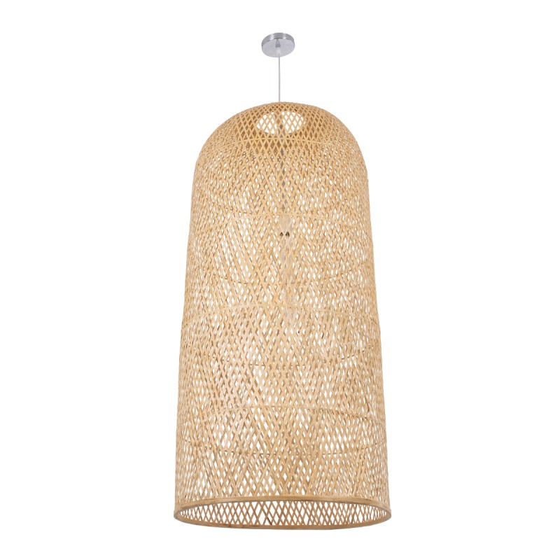 GLOBOSTAR® CALERO 00671 Boho Κρεμαστό Φωτιστικό Οροφής με Ντουί 1 x E27 AC 220-240V IP20 - Μπεζ - Μ50 x Π50 x Y110cm