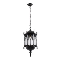 GLOBOSTAR® DARCY 00672 Vintage Κρεμαστό Φωτιστικό Οροφής με Ντουί 1 x E27 AC 220-240V IP20 - Μαύρο & Διάφανο - Μ35 x Π35 x Υ61cm