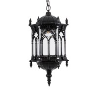 GLOBOSTAR® DARCY 00672 Vintage Κρεμαστό Φωτιστικό Οροφής με Ντουί 1 x E27 AC 220-240V IP20 - Μαύρο & Διάφανο - Μ35 x Π35 x Υ61cm