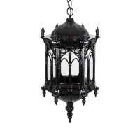 GLOBOSTAR® DARCY 00672 Vintage Κρεμαστό Φωτιστικό Οροφής με Ντουί 1 x E27 AC 220-240V IP20 - Μαύρο & Διάφανο - Μ35 x Π35 x Υ61cm