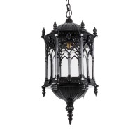 GLOBOSTAR® DARCY 00672 Vintage Κρεμαστό Φωτιστικό Οροφής με Ντουί 1 x E27 AC 220-240V IP20 - Μαύρο & Διάφανο - Μ35 x Π35 x Υ61cm