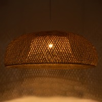 GLOBOSTAR® SAN TROPEZ 00673 Boho Κρεμαστό Φωτιστικό Οροφής με Ντουί 1 x E27 AC 220-240V IP20 - Μπεζ - Μ100 x Π100 x Y35cm