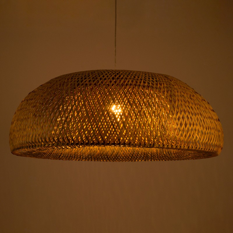 GLOBOSTAR® SAN TROPEZ 00674 Boho Κρεμαστό Φωτιστικό Οροφής με Ντουί 1 x E27 AC 220-240V IP20 - Μπεζ - Μ80 x Π80 x Y28cm