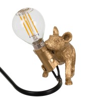 GLOBOSTAR® MOUSE 00677 Vintage Επιτραπέζιο Φωτιστικό Πορτατίφ με Ντουί 1 x E12 AC 220-240V IP20 - Χρυσό - Μ13 x Π4 x Υ7cm