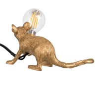 GLOBOSTAR® MOUSE 00677 Vintage Επιτραπέζιο Φωτιστικό Πορτατίφ με Ντουί 1 x E12 AC 220-240V IP20 - Χρυσό - Μ13 x Π4 x Υ7cm