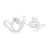 GLOBOSTAR® MOUSE 00679 Vintage Επιτραπέζιο Φωτιστικό Πορτατίφ με Ντουί 1 x E12 AC 220-240V IP20 - Λευκό - Μ12 x Π4 x Υ10cm