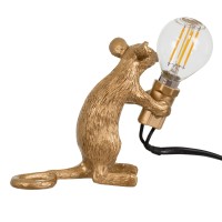 GLOBOSTAR® MOUSE 00680 Vintage Επιτραπέζιο Φωτιστικό Πορτατίφ με Ντουί 1 x E12 AC 220-240V IP20 - Χρυσό - Μ12 x Π4 x Υ10cm
