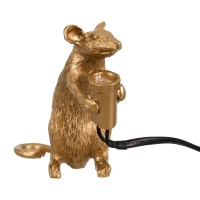 GLOBOSTAR® MOUSE 00680 Vintage Επιτραπέζιο Φωτιστικό Πορτατίφ με Ντουί 1 x E12 AC 220-240V IP20 - Χρυσό - Μ12 x Π4 x Υ10cm
