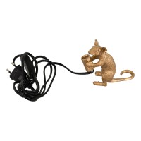 GLOBOSTAR® MOUSE 00680 Vintage Επιτραπέζιο Φωτιστικό Πορτατίφ με Ντουί 1 x E12 AC 220-240V IP20 - Χρυσό - Μ12 x Π4 x Υ10cm