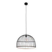 GLOBOSTAR® NEVIS 00681 Μοντέρνο Κρεμαστό Φωτιστικό Οροφής με Ντουί 1 x E27 AC 220-240V IP20 - Μαύρο & Μπεζ - Μ49 x Π49 x Υ34.5cm