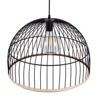 GLOBOSTAR® NEVIS 00681 Μοντέρνο Κρεμαστό Φωτιστικό Οροφής με Ντουί 1 x E27 AC 220-240V IP20 - Μαύρο & Μπεζ - Μ49 x Π49 x Υ34.5cm