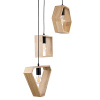 GLOBOSTAR® ELISE 00683 Μοντέρνο Κρεμαστό Φωτιστικό Οροφής με Ντουί 3 x E27 AC 220-240V IP20 - Μπεζ & Μαύρο - Μ55 x Π55 x Υ130cm