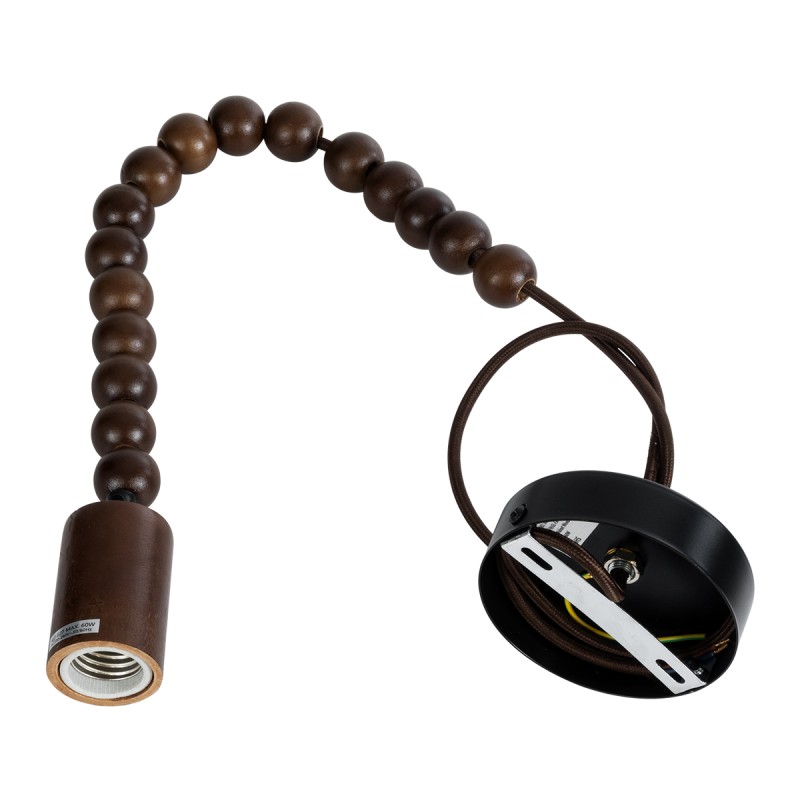 GLOBOSTAR® BEADS 00694 Vintage Κρεμαστό Φωτιστικό Οροφής με Ντουί 1 x E27 AC 220-240V IP20 - Καφέ - Μ4 x Π4 x Υ47cm