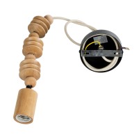 GLOBOSTAR® BEADS 00696 Vintage Κρεμαστό Φωτιστικό Οροφής με Ντουί 1 x E27 AC 220-240V IP20 - Μπεζ - Μ5 x Π5 x Υ33cm