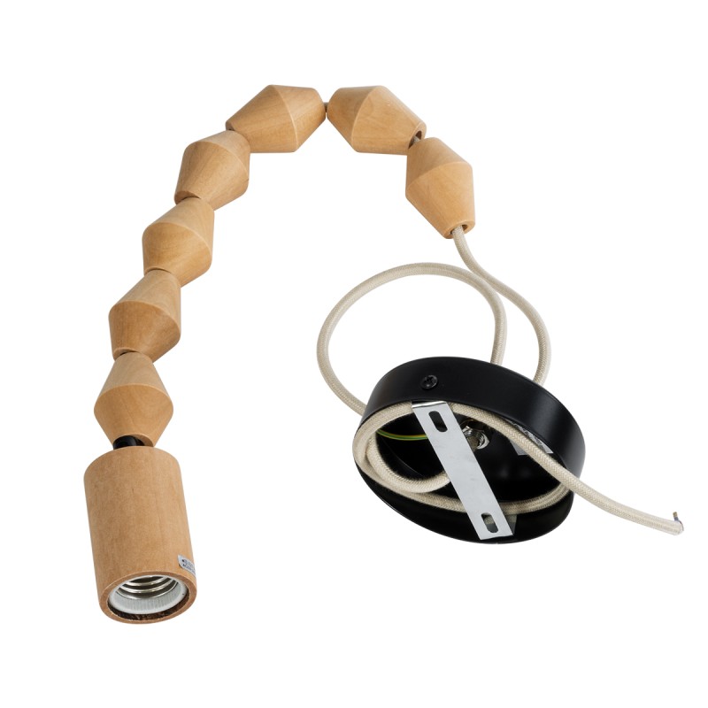 GLOBOSTAR® BEADS 00699 Vintage Κρεμαστό Φωτιστικό Οροφής με Ντουί 1 x E27 AC 220-240V IP20 - Μπεζ - Μ4 x Π4 x Υ43cm