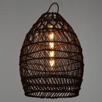GLOBOSTAR® TAHITI 00711 Boho Κρεμαστό Φωτιστικό Οροφής με Ντουί 1 x E27 AC 220-240V IP20 - Καφέ - Μ38 x Π38 x Υ50cm