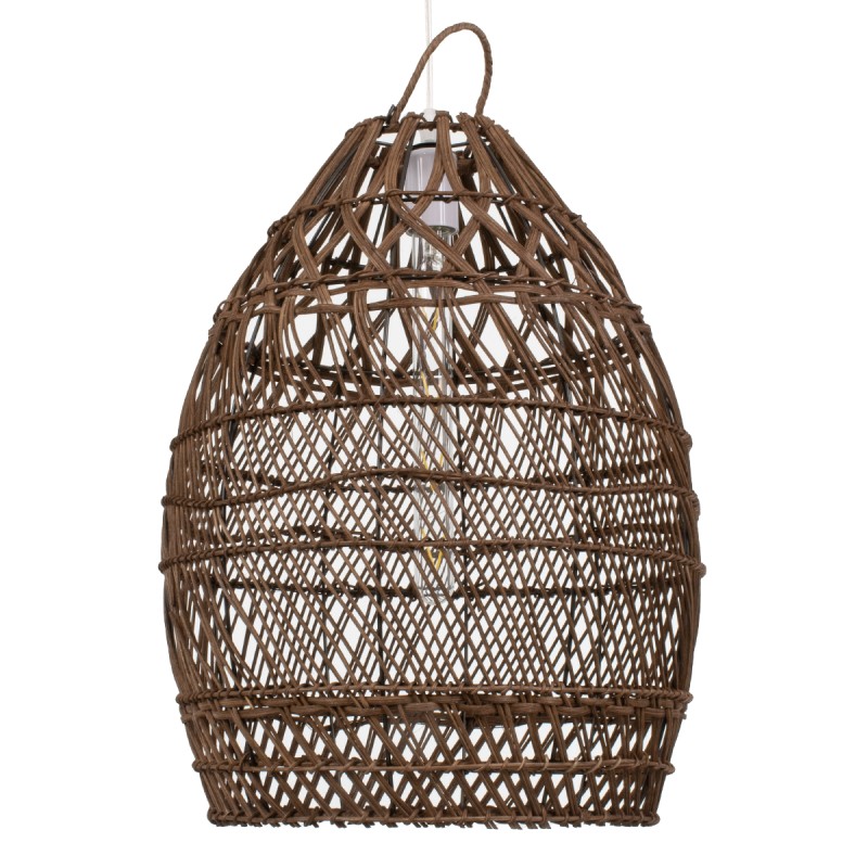 GLOBOSTAR® TAHITI 00711 Boho Κρεμαστό Φωτιστικό Οροφής με Ντουί 1 x E27 AC 220-240V IP20 - Καφέ - Μ38 x Π38 x Υ50cm