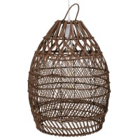GLOBOSTAR® TAHITI 00711 Boho Κρεμαστό Φωτιστικό Οροφής με Ντουί 1 x E27 AC 220-240V IP20 - Καφέ - Μ38 x Π38 x Υ50cm