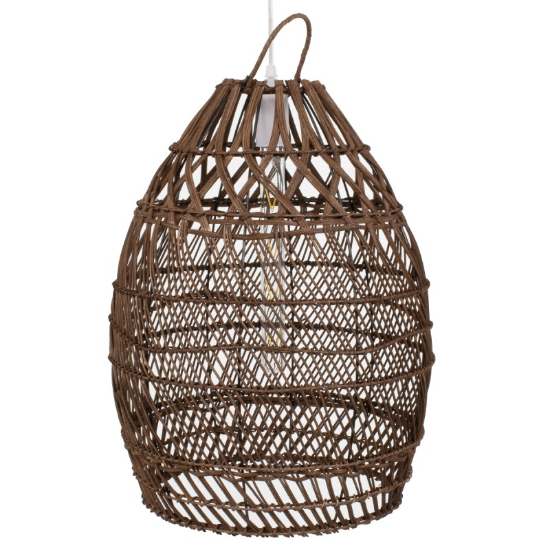 GLOBOSTAR® TAHITI 00711 Boho Κρεμαστό Φωτιστικό Οροφής με Ντουί 1 x E27 AC 220-240V IP20 - Καφέ - Μ38 x Π38 x Υ50cm