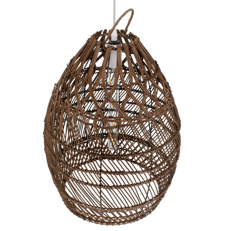 GLOBOSTAR® TAHITI 00711 Boho Κρεμαστό Φωτιστικό Οροφής με Ντουί 1 x E27 AC 220-240V IP20 - Καφέ - Μ38 x Π38 x Υ50cm