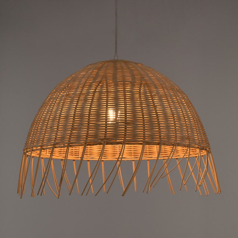 GLOBOSTAR® JAKARTA 00712 Boho Κρεμαστό Φωτιστικό Οροφής με Ντουί 1 x E27 AC 220-240V IP20 - Μπεζ - Μ50 x Π50 x Υ36cm