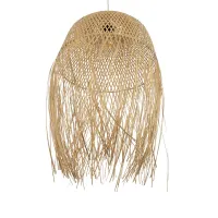 GLOBOSTAR® MANILA 00713 Boho Κρεμαστό Φωτιστικό Οροφής με Ντουί 1 x E27 AC 220-240V IP20 - Μπεζ - Μ50 x Π50 x Υ70cm