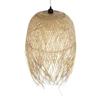 GLOBOSTAR® MANILA 00713 Boho Κρεμαστό Φωτιστικό Οροφής με Ντουί 1 x E27 AC 220-240V IP20 - Μπεζ - Μ50 x Π50 x Υ70cm