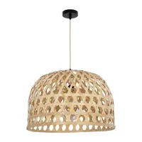 GLOBOSTAR® MANGEA 00716 Boho Κρεμαστό Φωτιστικό Οροφής με Ντουί 1 x E27 AC 220-240V IP20 - Μπεζ - Μ50 x Π50 x Υ35cm
