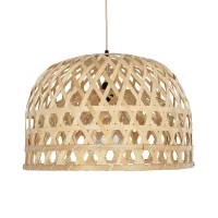 GLOBOSTAR® MANGEA 00716 Boho Κρεμαστό Φωτιστικό Οροφής με Ντουί 1 x E27 AC 220-240V IP20 - Μπεζ - Μ50 x Π50 x Υ35cm